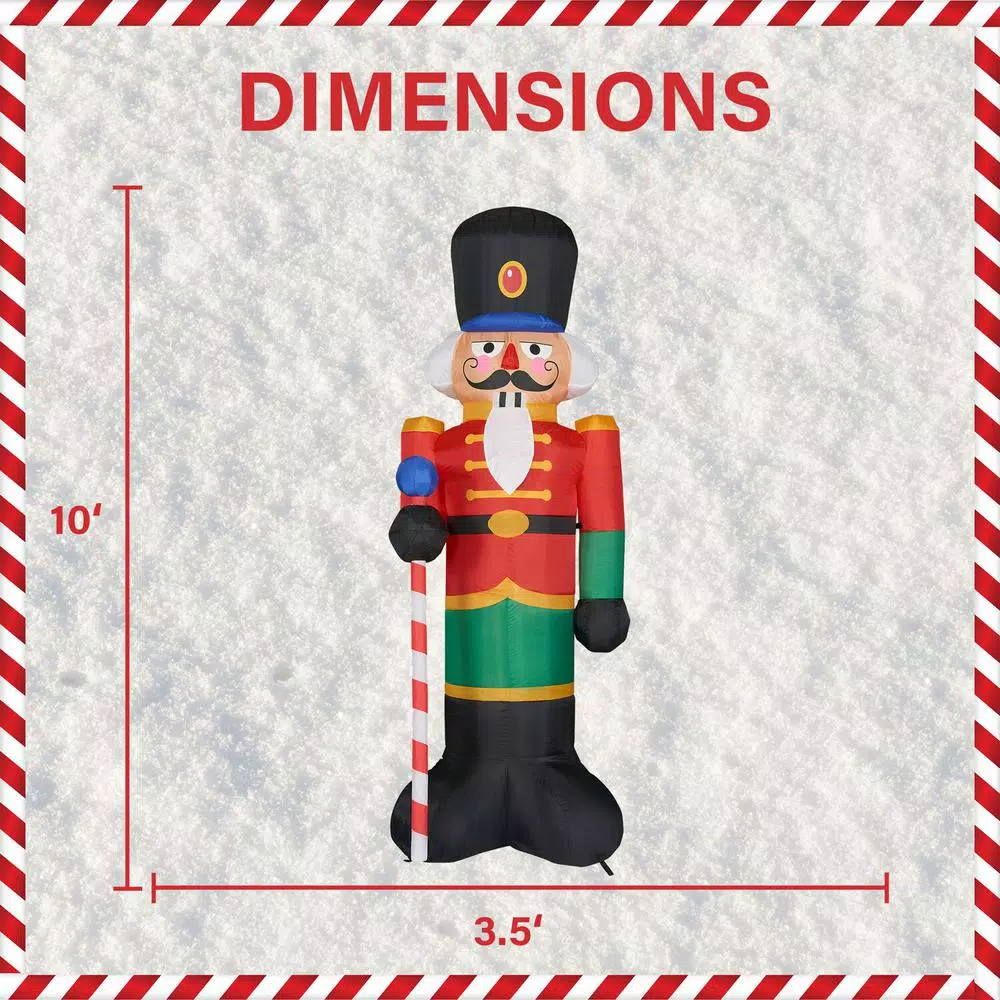 Fraser Hill Farm 10 ft. Nutcracker Christmas Inflatable with White Lights