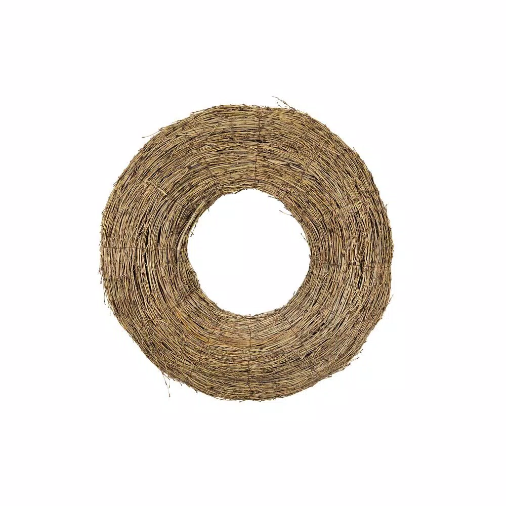 3R Studios 22 in. Natural Bamboo Branch Wreath - Brown Coastal Style Round Decor