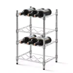 Furinno Wayar 4-Tier Silver Chrome Wine Rack, 12-Bottle Capacity Heavy Duty Steel Shelving thumbnail 3