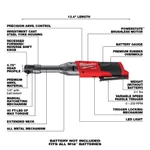 Milwaukee M12 FUEL 1/4 in. Extended Reach Cordless Brushless Ratchet (Tool-Only) thumbnail 3