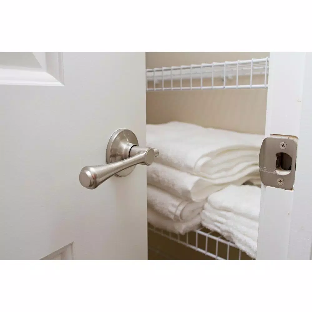 Design House Ironwood Satin Nickel Passage Door Lever with Universal 6-Way Latch
