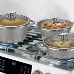 AMERCOOK ARTMARTIN 8.7 in Non-Stick Ceramic Coated Aluminum Casserole Dish with Glass Lid, Induction Compatible thumbnail 4