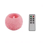 Lavish Home Rose Embossed Ball LED Flameless Candle with Remote, Rose Scented Real Wax thumbnail 1
