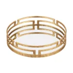 Home Decorators Collection Gold Metal Decorative Round Mirror Tray thumbnail 6