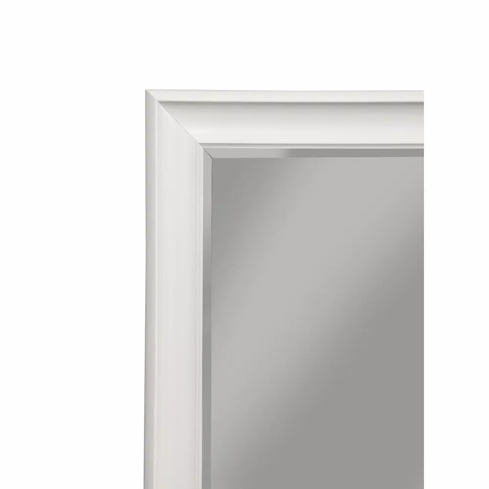 Martin Svensson Home White Beveled Glass Accent Mirror, 30 in. H x 36 in. W Rectangle Framed Wall Mirror