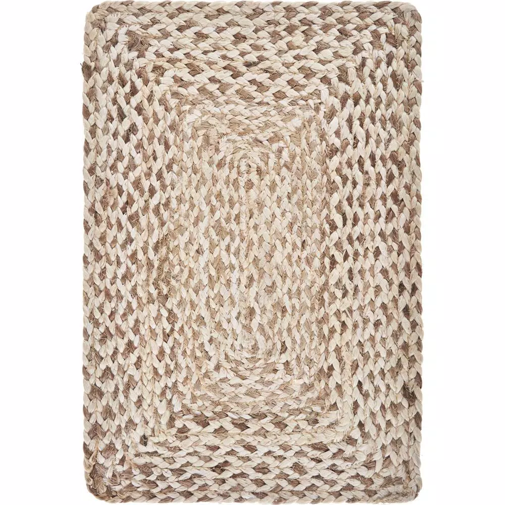 LR Home Natural and Bleached Jute Woven Placemats, 19 x 13 in. (Set of 4)