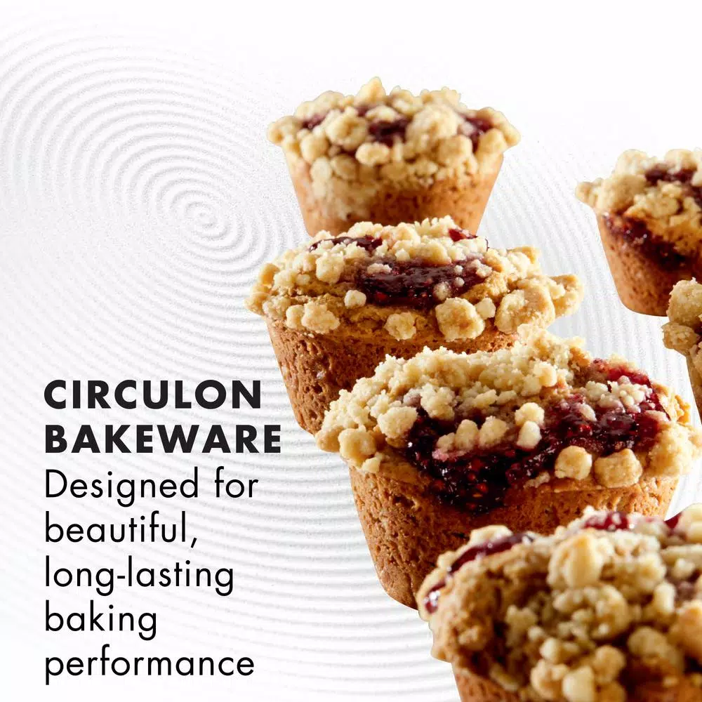 Circulon 12-Cup Nonstick Muffin Pan, Gray Bakeware