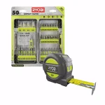 RYOBI 50-Piece Impact Rated Driving Bit Set with Bonus 25 ft. Tape Measure thumbnail 1