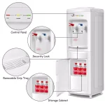 Costway Primo Electric Top-Loading Water Dispenser with Storage Cabinet, White thumbnail 3