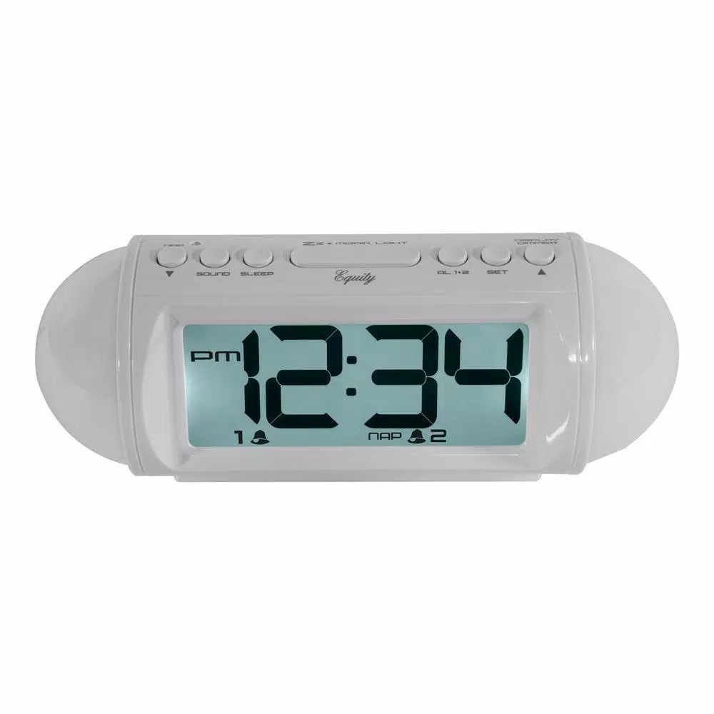 Equity by La Crosse 7.25 in. LED Mood Light Alarm Clock with Nature Sounds & MP3 Aux-Input