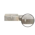 LITTON LANE Natural Reflections Gray Leather Hide Decorative Box Set of 2 thumbnail 4