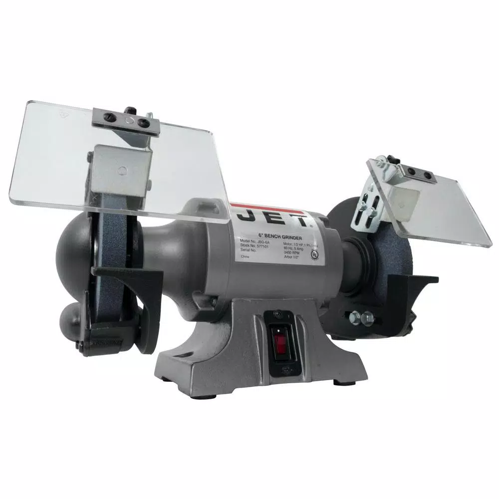 JET 6 in. Industrial Metalworking Bench Grinder, 1/2 HP, 115V, JBG-6A