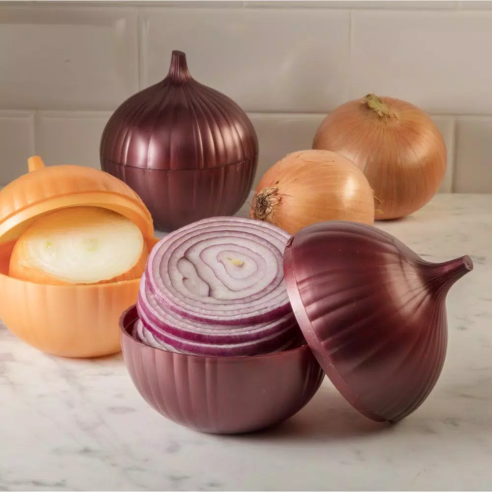 Hutzler Classic Food Savers 4-Piece Set - Onion, Tomato, and Garlic Storage Containers