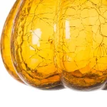 Glitzhome Amber Crackle Glass Pumpkin Set of 2, Handmade Indoor Tabletop Decor thumbnail 3