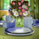 Gibson Elite Convergence 16-Piece Blue Stoneware Dinnerware Set, Service for 4 thumbnail 5