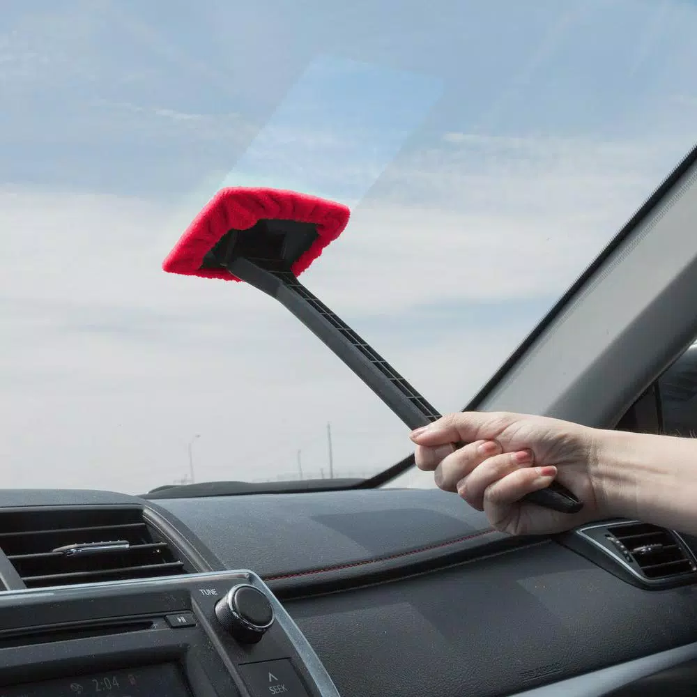 Trademark Stalwart Windshield Cleaner Tool with Pivoting Head and Microfiber Cloth