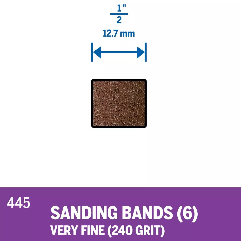 Dremel 1/2 in. 240-Grit Sanding Band for Wood, Metal, and Plastic (6-Pack)