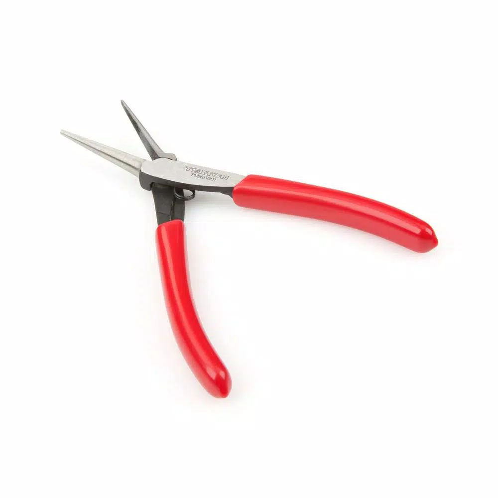 TEKTON Mini Needle Nose Pliers with Crosscut Teeth and Coil Spring