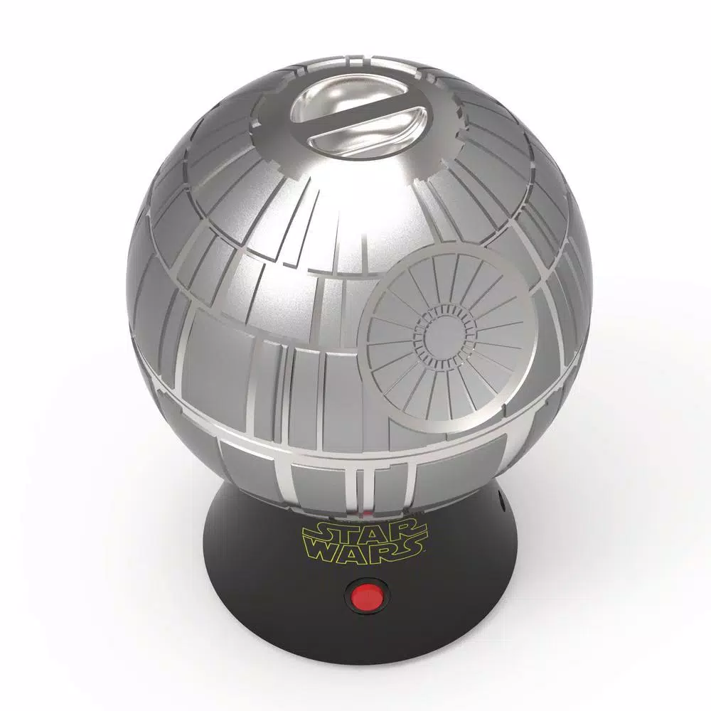 Pangea Brands Star Wars Death Star 3 oz. Hot Air Popcorn Popper, Grey Metallic Countertop Machine