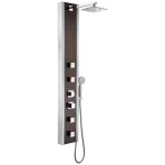 ANZZI 57 in. Monsoon Full Body Shower Panel System with Mahogany Deco-Glass & Chrome Trim thumbnail 1
