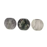 LITTON LANE 8 in. Gray Ceramic Decorative Marbled Vases, Set of 3 thumbnail 1