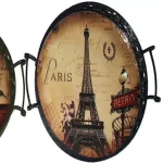 Benjara Brown Metal Oval Serving Tray Set of 3 with Handles - Modern Urban Print thumbnail 2