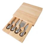 Classic Cuisine 5-Piece Wooden Cheese Board Set with Stainless Steel Tools thumbnail 1