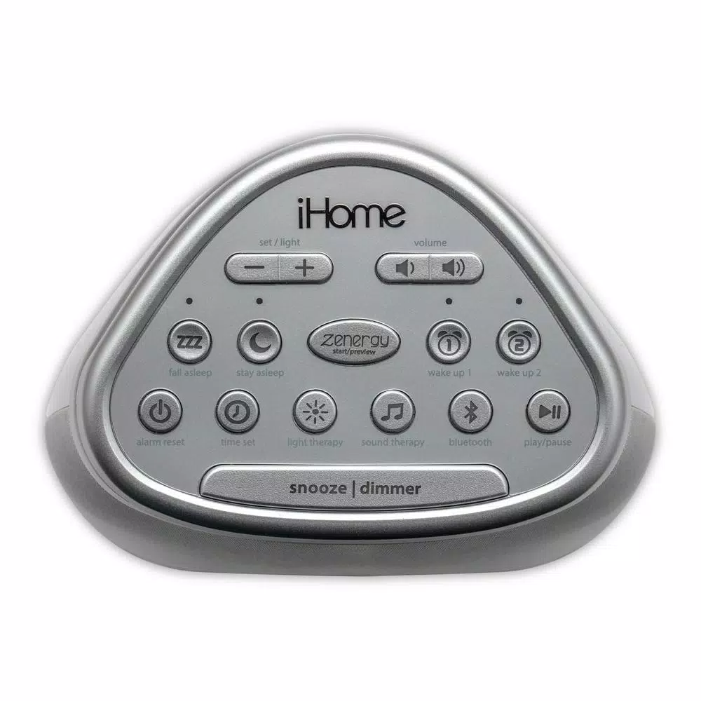 iHome Zenergy Dream Mini iZBT7W Bluetooth Sleep Therapy Machine with Sound and Light Therapy, White