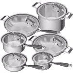 CookCraft by Candace 12-Piece Tri-Ply Stainless Steel Cookware Set with Patented Latch Lids thumbnail 1