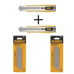 DEWALT 25 mm Metal Body Snap-Off Utility Knife Set (2-Pack) with 6 Replacement Blades thumbnail 1