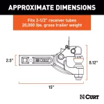 CURT Pintle Hitch with 2-5/16 in. Trailer Ball, Fits 2-1/2 in. Receiver thumbnail 2