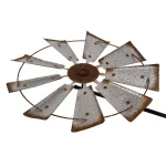 Glitzhome 69.4 in. Farmhouse Metal Galvanized Wind Spinner Yard Stake and Wall Decor thumbnail 4