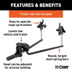 CURT Round Bar Weight Distribution Hitch, 6,000-8,000 lbs. GTW, 31-5/8 in. Bars thumbnail 2