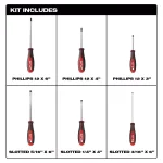 Milwaukee 6-Piece Screwdriver Set with 25 ft. Compact Auto-Lock Tape Measure thumbnail 2