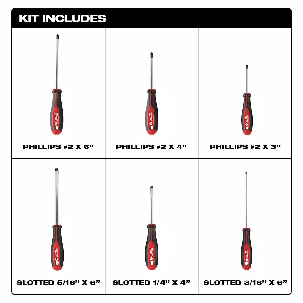 Milwaukee 6-Piece Screwdriver Set with 25 ft. Compact Auto-Lock Tape Measure