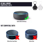 Wasserstein AC Outlet Wall Mount for Echo Dot (3rd Gen) - Flexible Smart Speaker Holder (2-Pack, White) thumbnail 7