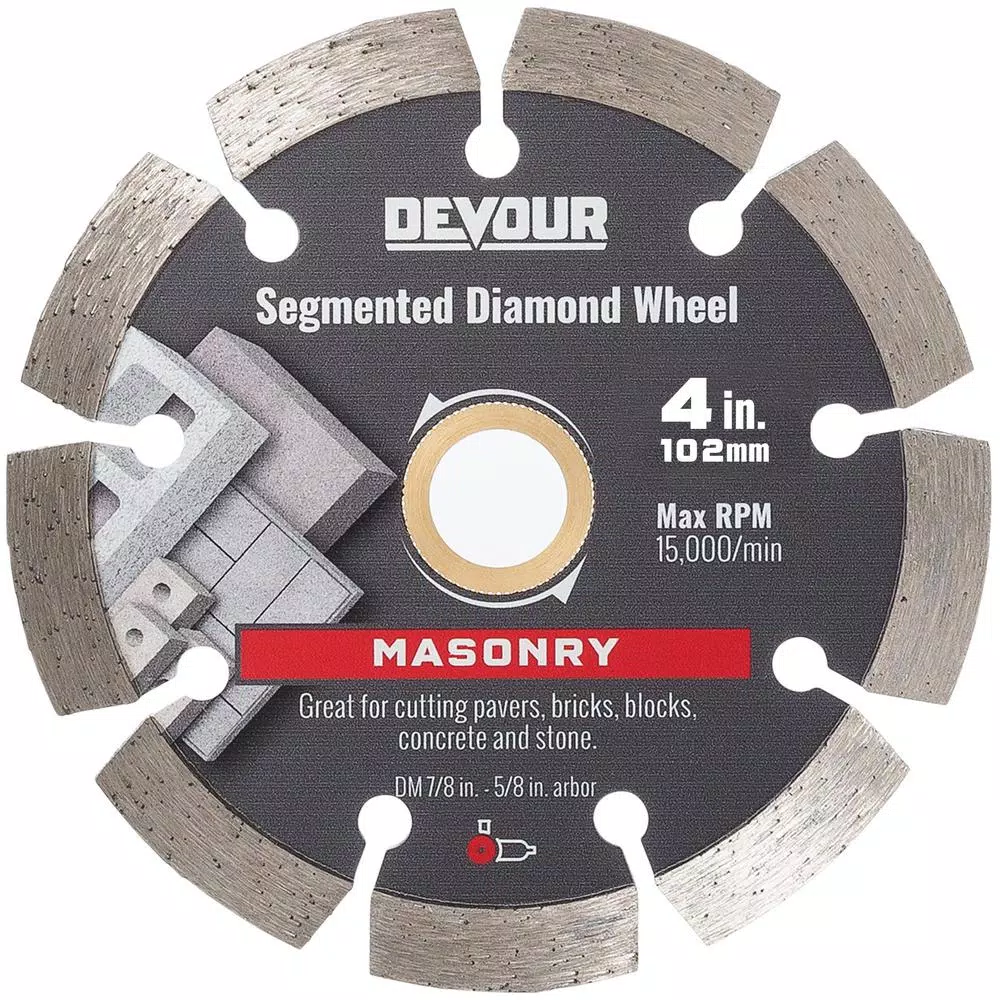 DEVOUR 4 in. Segmented Rim Diamond Blade for Masonry and Metal