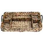 Unbranded CreativeWare Island Breeze Complete Hostess Server Set with Water Hyacinth Basket & Ceramic Bowls thumbnail 4