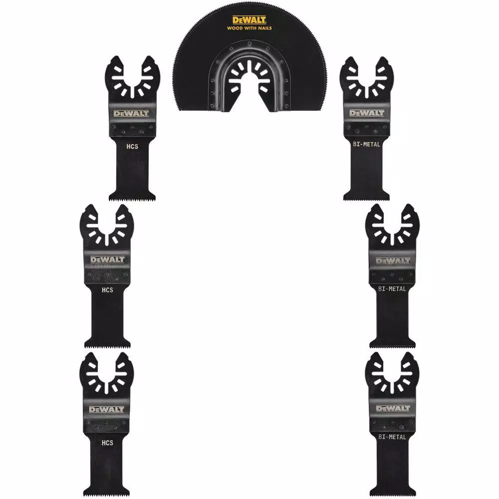 DEWALT 7-Piece Oscillating Blade Set, Bi-Metal Universal Fitment Cutting Blades
