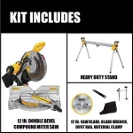 DEWALT 12 in. 15 Amp Double Bevel Compound Miter Saw with Heavy-Duty Stand thumbnail 2