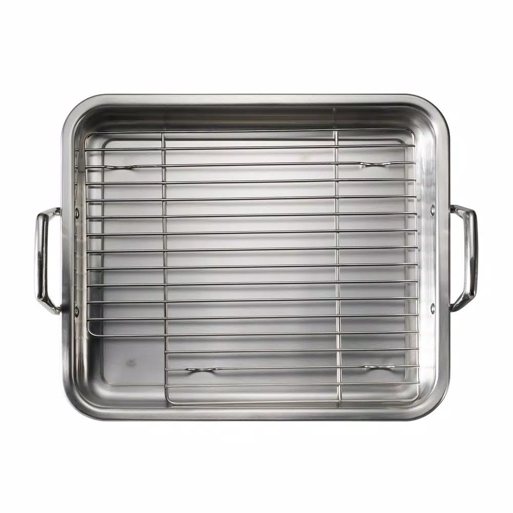Tramontina Gourmet Prima 6.75 Qt. Stainless Steel Roasting Pan with Basting Grill