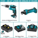 Makita 18V LXT Brushless Drywall Screwdriver & Cut-Out Tool 2-Piece Combo Kit with 5.0Ah Batteries thumbnail 2