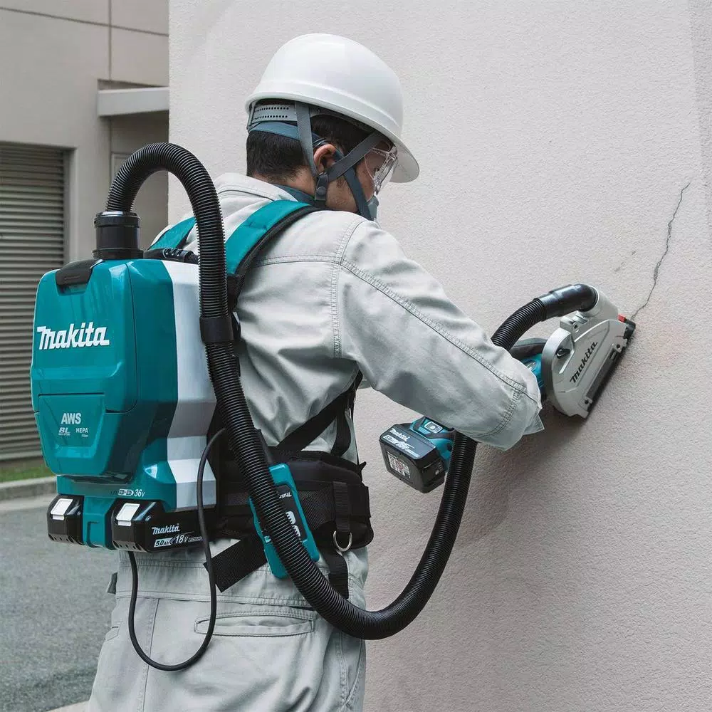 Makita 18V X2 LXT Brushless 1/2 Gal. HEPA Backpack Dry Dust Extractor Kit (36V) - AWS Capable