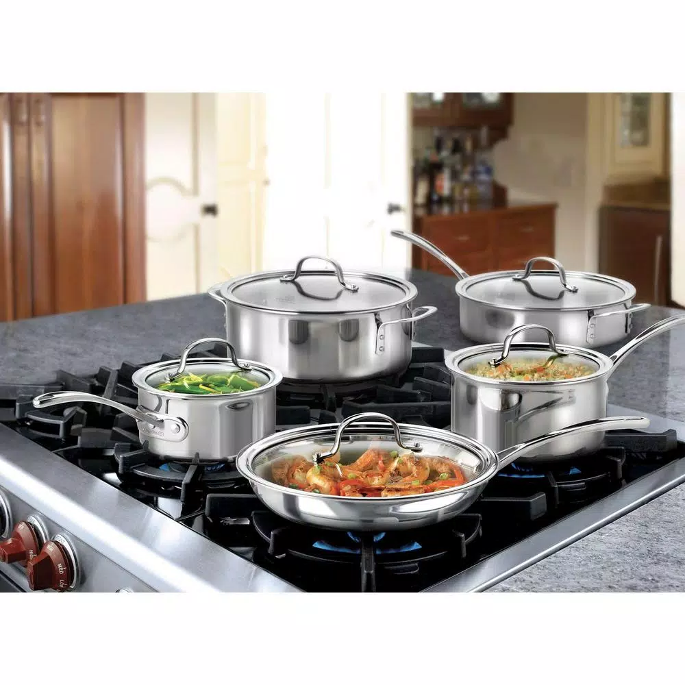Calphalon 10-Piece Tri-Ply Stainless Steel Cookware Set with Lids