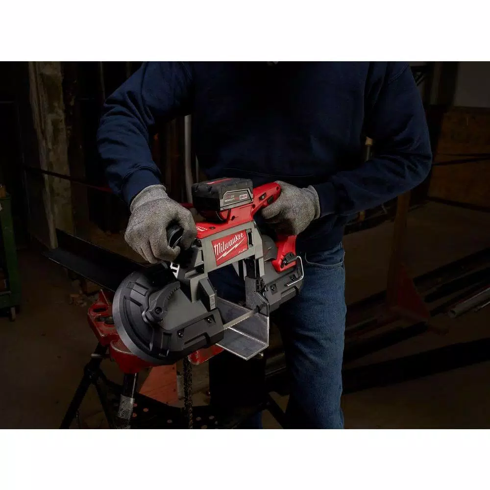 Milwaukee M18 FUEL 18V Brushless Deep Cut Band Saw & 5" Grinder Combo Kit with (2) 6.0 Ah Batteries
