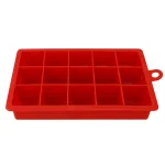 Unbranded Red Rectangular Silicone Ice Cube Tray - 15 Large 1.25 inch Cubes thumbnail 3