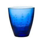 Abigails Blue Raindrop Double Old Fashioned Glass Set of 4, Mouth Blown Handmade Glassware thumbnail 1