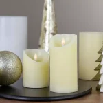 Northlight 6 in. Ivory Flameless Battery Operated Christmas Decor Candle with Melted Edge Design thumbnail 2