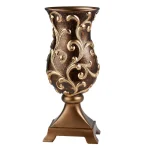 Unbranded 19.75 in. Odysseus Baroque Decorative Table Vase with Gold Floral Filigree, Deep Brown thumbnail 2