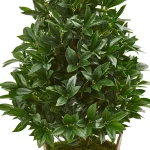 Nearly Natural 39-In. Artificial Bay Leaf Cone Topiary Tree in Rustic Farmhouse Planter thumbnail 2
